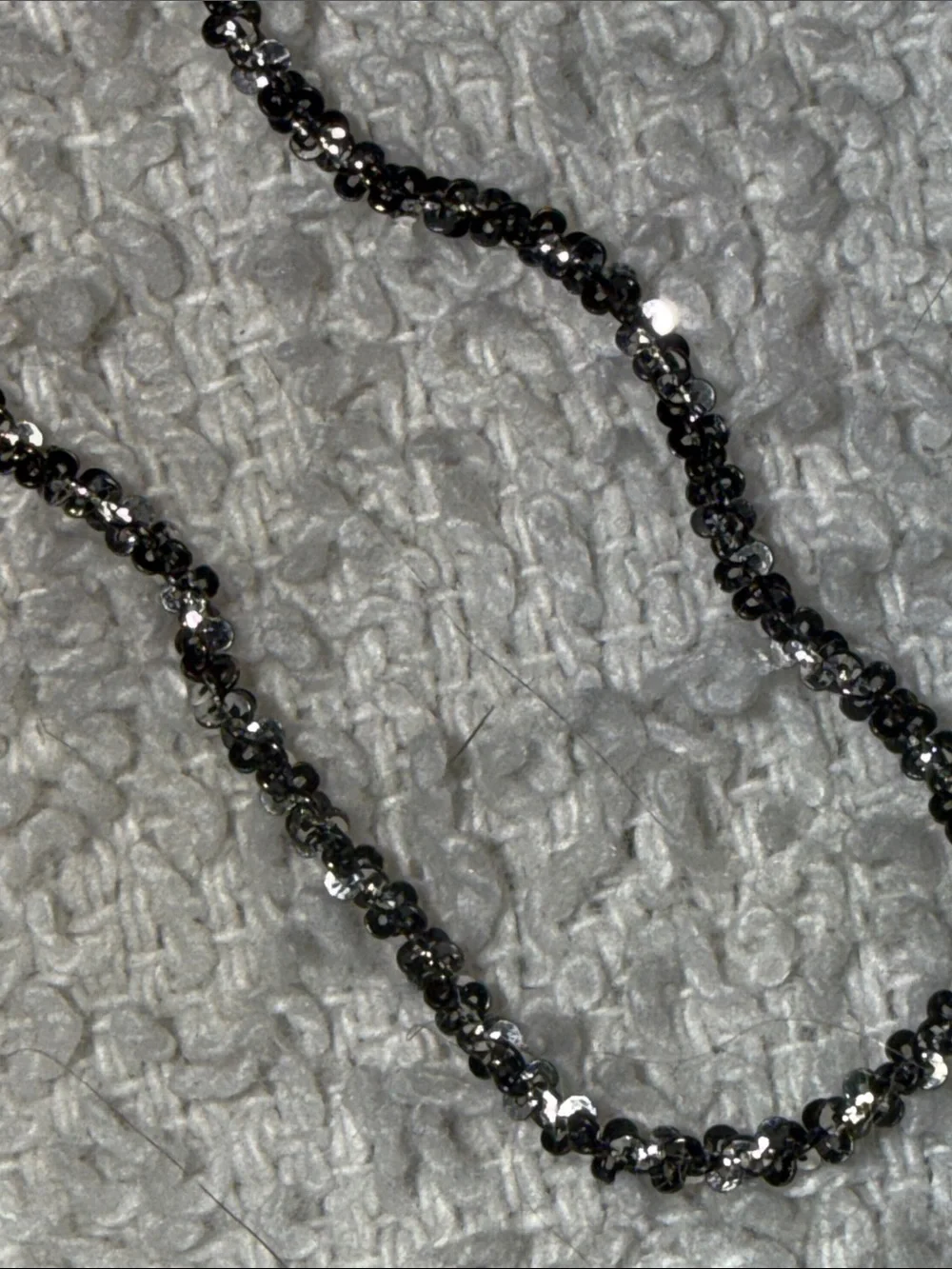 925 SOLID STERLING SILVER Salt&Pepper/Gunmetal twisted rope bracelet 8” NEW
